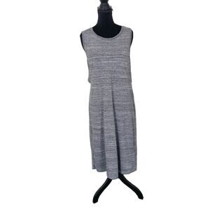 Fabletics Dress Womens L Gray Sleeveless Midi  Open Back Jersey Exercise Causal